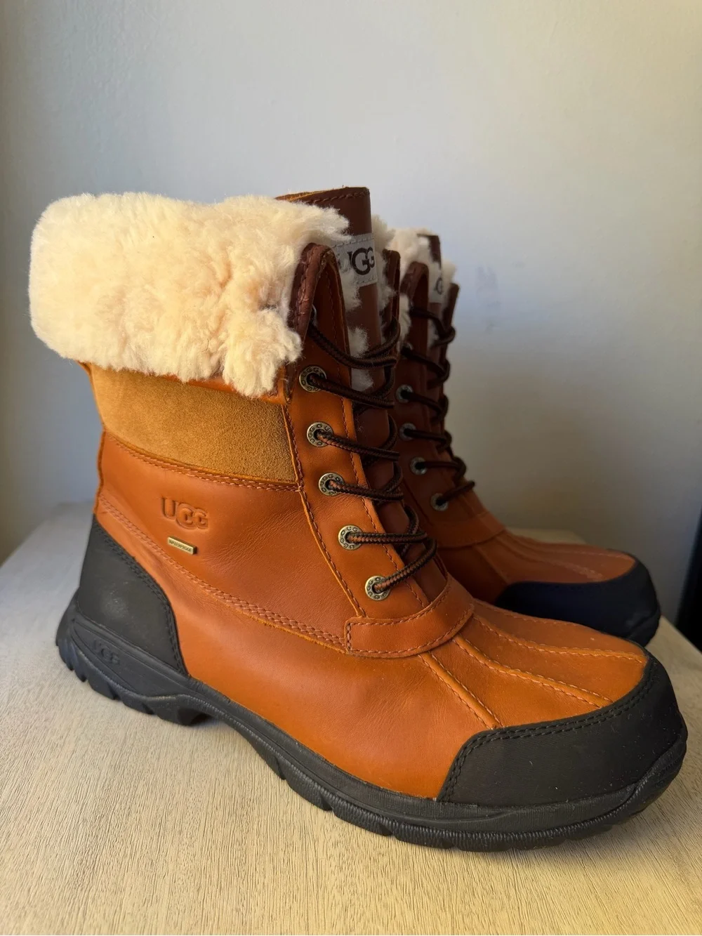 UGG Men’s Butte Waterproof Winter Boots Size 10 Brown Vibram NWOB